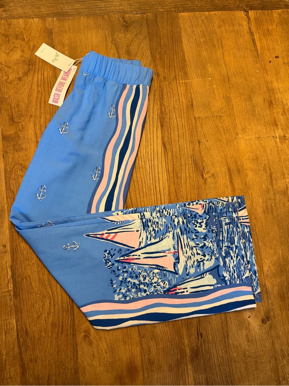 Lilly Pulitzer Women’s Lunar Blue A Lil Nauti Bal Harbour Palazzo Pants XXS NWT